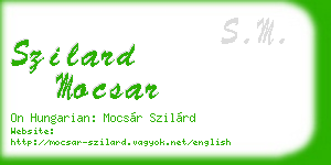 szilard mocsar business card