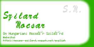 szilard mocsar business card